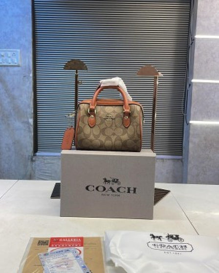 Coachh Mini Rowan Coffee Satchel Bag (With Box)AV093(ZYDROP)
