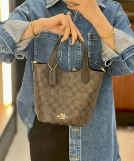 Coachh Hanna Bucket Bag Natural Multi with Box (ZYDROP)AV076