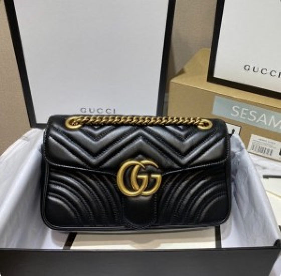 Guccii Marmont Black with Original Box (ZYDROP)AV152