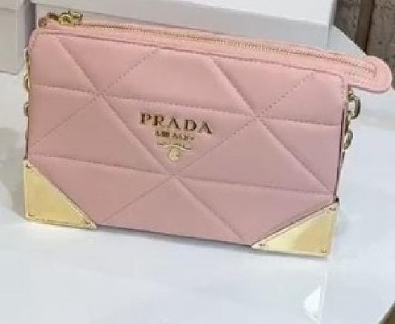 Pradaa Quiltedd Nappa Leather Shoulder Bag with OG Box and Dust Bag (ZYDROP)AV276