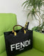 Fendii Romaa Plain Ladies Trendy Leather Handbag - 35 cm Big Size (ZYDROP)AV131