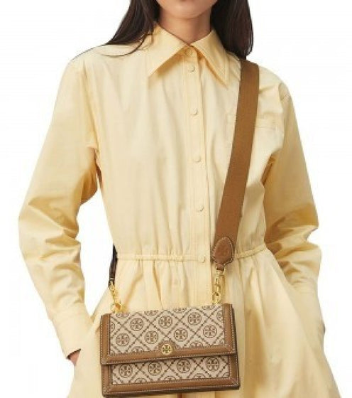 Toryy Burch T Monogram Jacquard Shoulder Bag with Adjustable Strap & Box (ZYDROP)AV283
