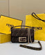 Fendii Baguettee Jacquard FF Fabric Bag Brown with Box (ZYDROP)AV122