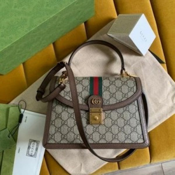 Guccii Ophidiaa GG Supreme Top Handle Bag with Box Big Size(ZYDROP)AV171