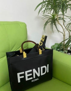 Fendii Romaa Plain Ladies Trendy Leather Handbag - 35 cm Big Size (ZYDROP)AV131