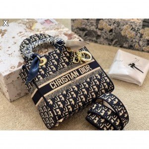Christiann Diorr Lady Bag with Brand Box - Blue (ZYDROP)AV025