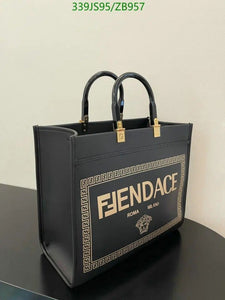 Fendii Roma Plain Ladies Trendy Leather Handbag - 35 cm Big Size (ZYDROP)AV130